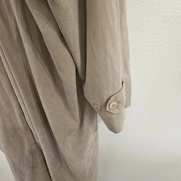 LONDON FOG Suede Coat with Hood Tan Size 12 Petite - Picture 4 of 8
